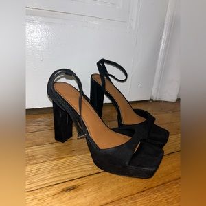 ASOS DESIGN Wide Fit Noun platform barely there heeled sandals SIZE 10 WIDE